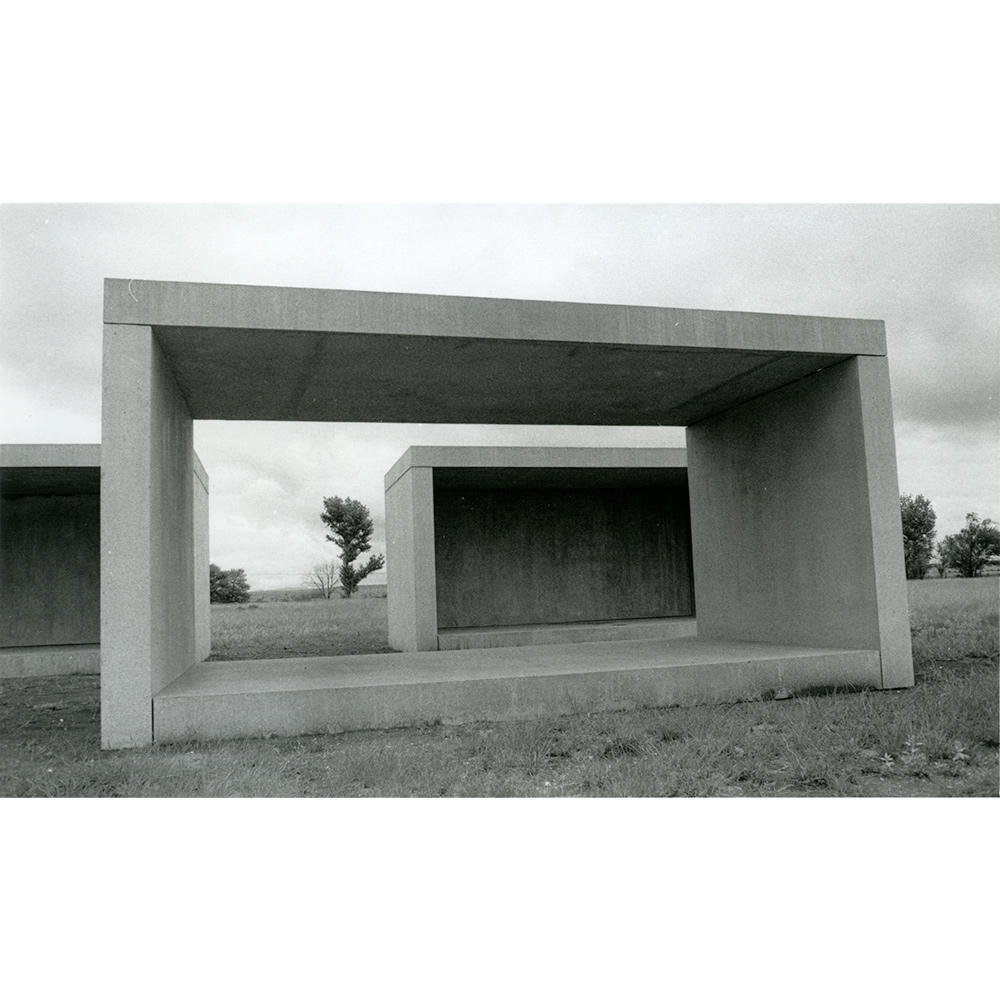 two concrete boxes